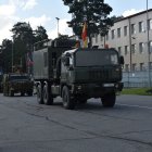Imagen de archivo de un convoy español en la base letona de Adazi.