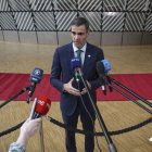 Pedro Sánchez ayer, tras la reunión de la Otan en La Haya.