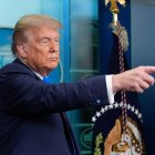 Trump ayer, durante su rueda de prensa en la Casa Blanca.