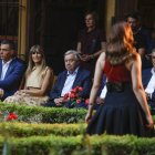 Pedro Sánchez, ayer en Dueñas.