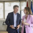 Alberto Núñez Feijóo junto a la secretaria general del PP, Cuca Gamarra.