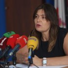 La procuradora popular en su comparecencia.