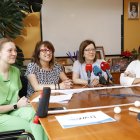 Paloma Gómez, Flor de Juan, Regina Granja y Lucía de la Pisa durante la rueda de prensa.