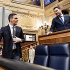 Pedro Sánchez y Javier Alfonso Cendón en el Congreso en una imagen de archivo.