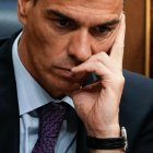 El presidente del Gobierno, Pedro Sánchez, durante el pleno extraordinario este miércoles.