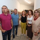 Alejandro Martínez, Omar Rodríguez, Eloísa Terrón, Elena Blasco y Mari Paz Martínez, este viernes en la apertura del Museo de la Lucha Obrera de Fabero.