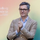 El ministro de la Presidencia, Justicia y Relaciones con las Cortes, Félix Bolaños, interviene durante el acto ‘Orgullo y Justicia’.