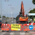 Imagen de las obras de canalización que aún se desarrollan en la ciudad.