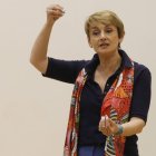 Araceli Cañadas Ortega, durante la conferencia en la Facultad de Educación.