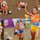María Forero celebra su triunfo en la prueba de 5.000 metros del Europeo de Atletismo sub-23.