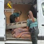 Cable de cobre recuperado por los agentes.