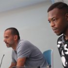 Yuri de Souza, junto a Abdulaye Keita, durante su presentación.