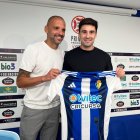 Yuri y Xemi Fernández en la presentación de este segundo como jugador de la Deportiva.