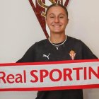 Alba Fuertes, en su presentación como jugadora del Sporting dd Gijón.
