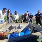 Aláiz y González durante su visita de este miércoles a la empresa iRiego en Bercianos.