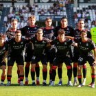 Once inicial de la Cultural que saltó al terreno de juego de El Plantío para enfrentarse al Burgos.
