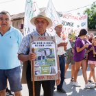 Manifestante en San Feliz de Órbigo este sábado.