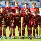 El once inicial de la Cultural frente al Real Avilés.