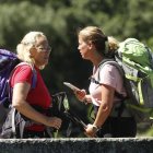 Peregrinas en un alto en el camino.