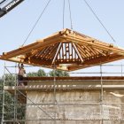 Este jueves se colocó la nueva estructura de la ermita del Cristo de las Eras.
