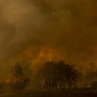 Imagen del fuego en la aldea orensana de Lamas.