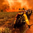 Miembros de la Brif La Iglesuela en el incendio de Barniedo de La Reina