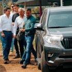 Sánchez, a su llegada a Caboalles.