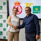 Natichu Alvarado y Narciso Prieto presentaron el acuerdo entre la Cultural y Caja Rural.