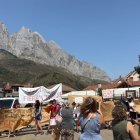 Un momento de la protesta de este martes en Posada de Valdeón.