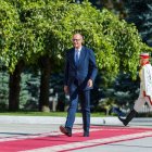 El canciller alemán Friedrich Merz, ayer, a su llegada a Moldavia.