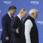 El presidente chino, Xi Jinping, el ruso, Vladimir Putin, y el primer ministro indio, Narendra Modi.