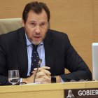 El ministro de Transportes y Molidad Sostenible, Óscar Puente durante su comparecencia en el Congreso de los Diputados.