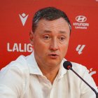Raúl Llona durante la ruead de prensa previa a la jornada de Liga.