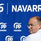 Tellado, secretario general del PP, ayer en Pamplona.
