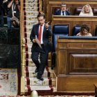 El ministro de Asuntos Exteriores, Unión Europea y Cooperación, José Manuel Albares, tras intervenir durante un pleno en el Congreso de los Diputados.