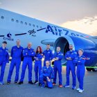 La astronauta leonesa Sara García, durante sus entrenamientos