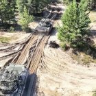 Vehículos blindados participan en los ejercicios militares Zapad-2025 en un lugar no revelado de Bielorrusia.