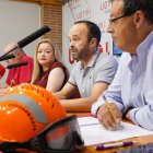 El secretario general de UGT Servicios Públicos de Castilla y León, Tomás Pérez; el vicesecretario de Administración Autonómica y Diálogo Social, Carlos Arenas; la secretaria de Acción Sindical y Formación, Sara Molledo, y el responsable de Agentes Medioambientales, Francisco Camuñas, presentan sus propuestas para un nuevo dispositivo antiincendios en la Comunidad.