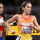 La atleta Marta García durante la carrera en la que logró el pase a la fina de 5.000 metros.