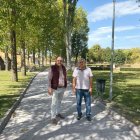 El alcalde visitó el parque ya terminado.