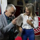 La ministra de Trabajo Yolanda Díaz con el secretario general de UGT, Pepe Álvarez.