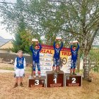 Podio de la categoría TR B con Lucas Fernández, Christian López y Enzo Álvarez.