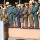 Samaniego, durante su discurso como nuevo jefe del batallón.