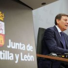 Carlos Carriedo, consejero de Economía y Hacienda de CyL, en una rueda de prensa.