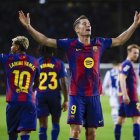 Lewandowski celebra su gol que ponía el 2-1 en el marcador.