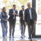 El presidente de la Junta con la consejera de Educación y Toni Nadal.