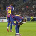 lamine Yamal se lamenta de la derrota.