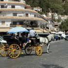Uno de los coches de caballos en Mijas.