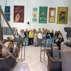 Los alumnos eslovenos en el museo del ferroviario.