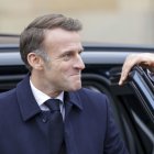 Macron a su llegada a un acto oficial.